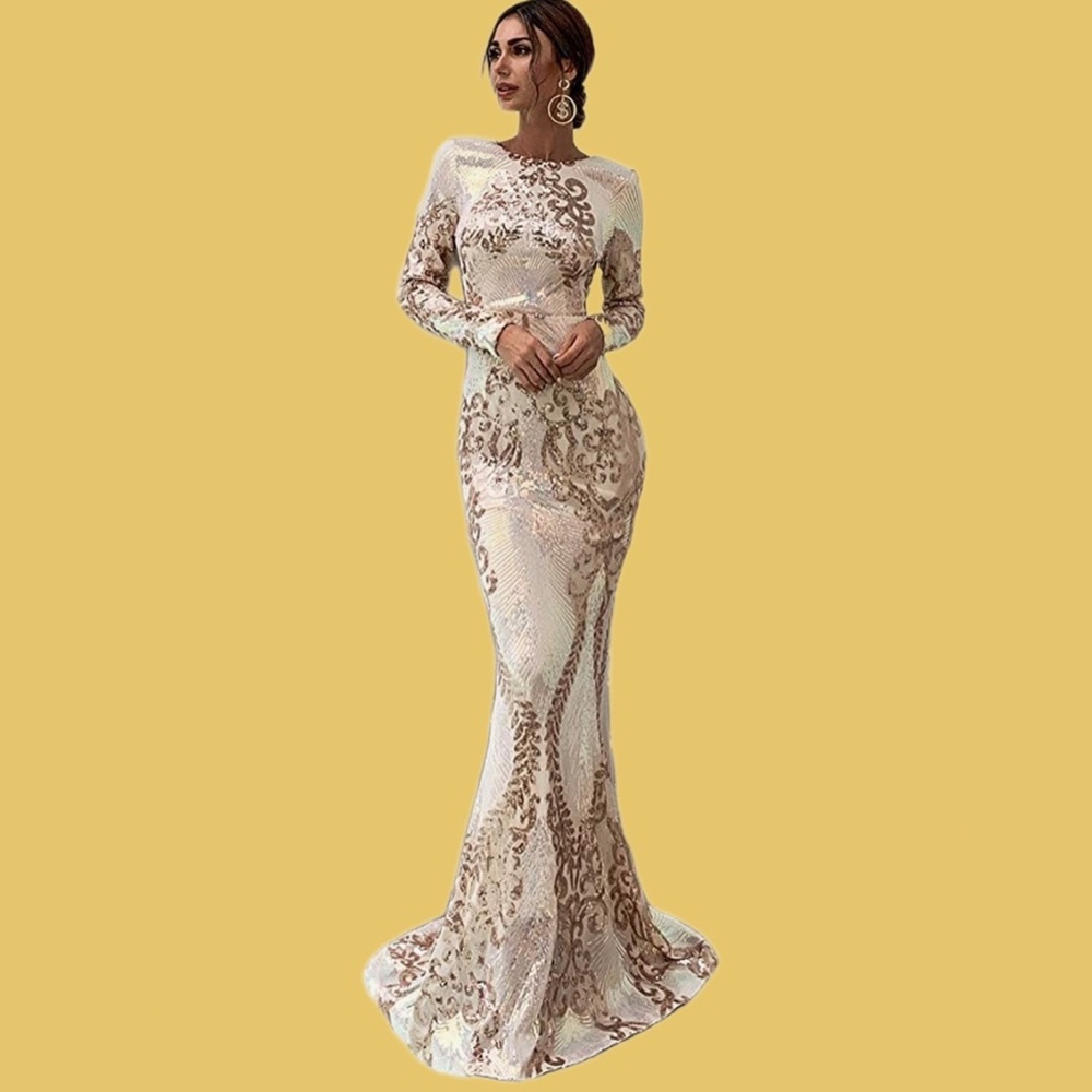 Miss ord, sequenced elegant evening gown